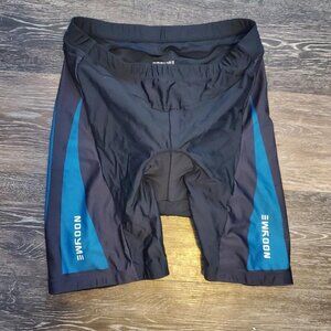 Nooyme Cycling Shorts Womens 3XL Blue Black Nylon Spandex Blend Padded